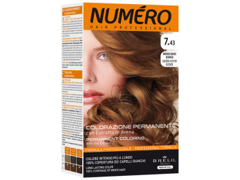 Краска для волос NUMERO 7.43 Golden copper blonde (Медно-золотистый блонд)
