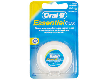 Зубная нить Oral-B Essential floss Waxed, мятная, 50м