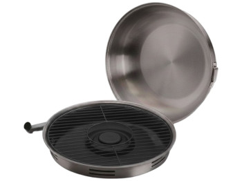 Сковорода-гриль, для газової плити, комбінована емаль, 32,5см, колір чорний