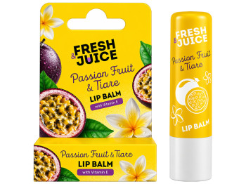 Бальзам для губ Fresh Juice, Passion Fruit&Tiare, з вітаміном Е, живлення, зволоження, захист, 3,6г