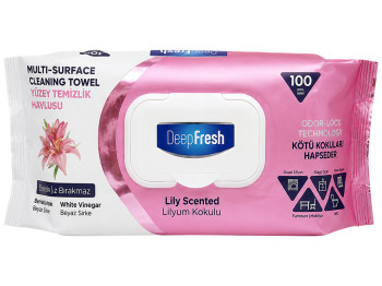 Влажные салфетки для поверхностей Deep Fresh, белый уксус и сода, лилия, 100 шт