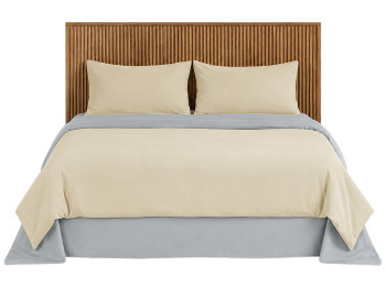 Комплект постельного белья Soho, на молнии, Beige, Light gray, евро, 4 предмета