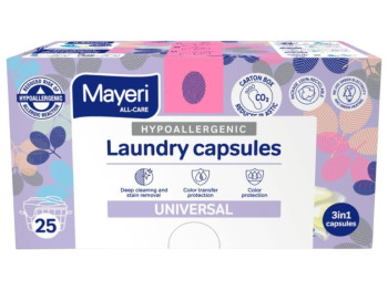 Капсулы для стирки Mayeri универсальные, гипоаллергенные, 25 стирок