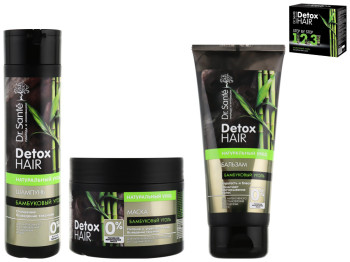 Набір косметичний Dr.Sante Detox Hair Бамбукове вугілля (шампунь 250мл, маска 300мл, бальзам 200мл)