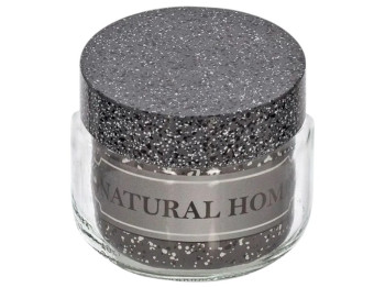 Банка Herevin Granite Canister-MC, із пластиковою кришкою, скло, 425мл, 8,1×9,4×9,4 см, колір сірий