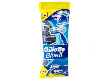 Бритви одноразові Gillette BlueII 5шт + BLUE3 1шт Бонус!