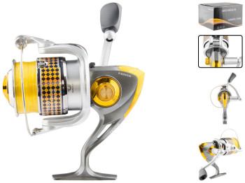 Катушка Sams Fish фрикцион передний, 3bb 6000 с леской, графитовая шпуля