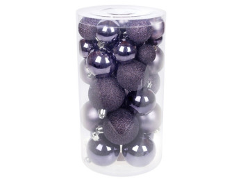 Набор елочных шаров, 6см, 5см, 4см, 3см, цвет - ежевика  (цена за набор 40шт)