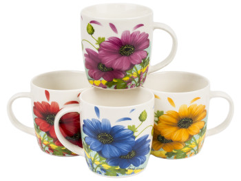 Чашка фарфоровая "Fresh flowers" 12х9х9см 325мл расцветки ассорти