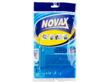 Перчатки латексные с хлопковым напылением укрепленные Novax Home Star (размер L)