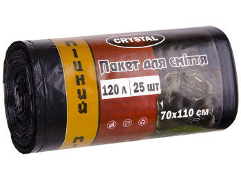 Пакет мусорный Crystal крепкие 120л 25шт 01113