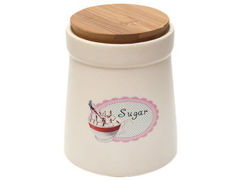 Банка керамічна з бамбуковою кришкою SUGAR, 900мл
