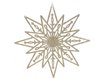 Новогодний декор Рождественская звезда, цвет - золото, 24см