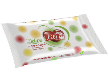 Влажные салфетки детские Lili Deluxe "С экстрактом алоэ вера" антибактериальные 15шт