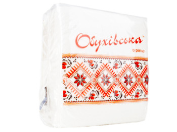 Салфетки бумажные однослойные "Обуховский" 23x24см 40шт