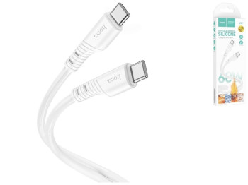 Кабель USB Hoco X97 Crystal color 60W Silicone Type C to Type C, Белый