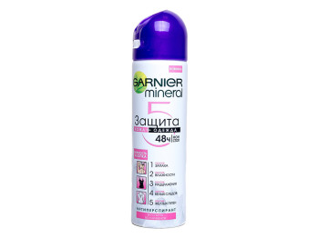 Дезодорант-антиперспірант спрей Garnier Mineral "Захист 5 ніжність бавовни" для тіла 150мл