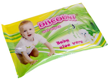 Вологі серветки дитячі "Discount" "З екстрактом алое вера" 20 шт