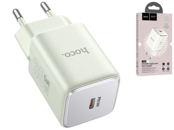 Сетевое зарядное устройство Hoco N43 1USB-C PD/QC 30W GAN, Цвет Зеленый