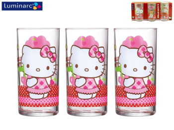 Вази зі скла Luminarc "Hello Kitty Cherries" 270мл (ціна за набір 3шт) 70317