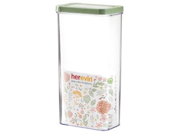 Контейнер Herevin Storage, прямоугольный, пластик, 3л, 9,5×15,5×29,6см, цвет зеленый