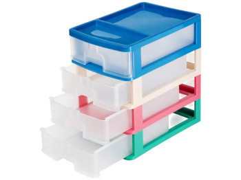 Комод настольный R-Plastic А4 на 4 ящика, разноцветный, 35x25,5x38см, 03405