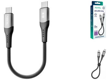 Кабель USB Ridea RC-US42 UltraStrong Type-C to Type-C 60W 0.25м, Цвет Черный