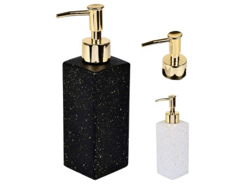 Дозатор для жидкого мыла Marble, стекло и пластик, 350мл