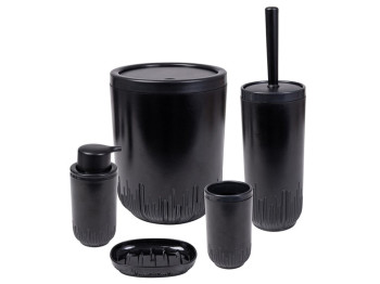 Набір для ванної 5в1 Herevin Set - Black (ціна за набір 5предметів) 8690069651279