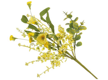 Декоративный букет Весенние цветы, 25х48см, цвет - желтый с зеленым