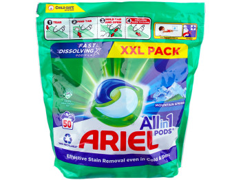 Капсулы для стирки Ariel Чистота и Свежесть Горный источник, 50шт