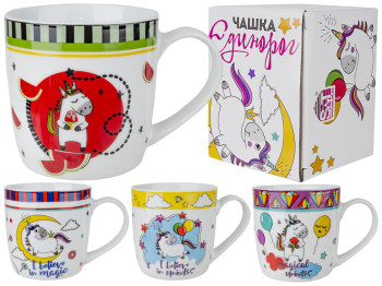Чашка фарфоровая Единорог микс 250мл