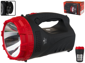 Фонарик светодиодный, аккумуляторный, 3W+9led