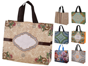 Сумка-шоппер, неткане волокно, ПВХ, 32х26х10см, 7 дизайнів (ціна за 1шт)