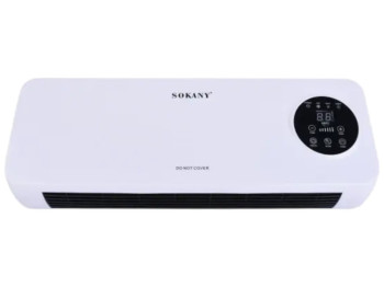 Тепловентилятор настінний Sokany, 2000Вт, пульт, сушарка, LED дисплей, пластик, 57,5x22,5x15,5см