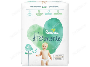 Подгузники детские одноразовые Pampers Harmonie Maxi, Размер 4 (9-14кг), 19шт