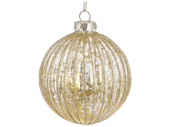 Ёлочный шар из прозрачного стекла, 8см, цвет - золото