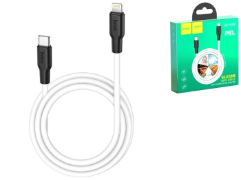 Кабель USB Hoco X21 Plus Silicone PD 20W Type-C to Lightning Цвет Черно-Белый