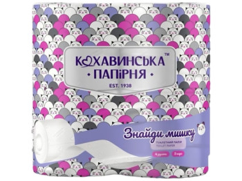 Бумага туалетная Найди мышку, целлюлоза, 3-х слойная (цена за упаковку 4шт)