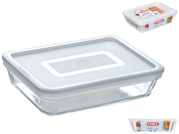 Форма стеклянная Pyrex Cook&Freez, с крышкой, прямоугольная, 22х17х6см, 1,5л, 3137610000711