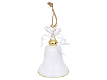 Подвеска металлическая Christmas bell, 29,5×42см, 67см, цвет белый