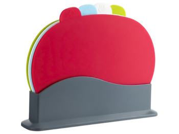 Доски разделочные на подставке, 27x20x0,5см (цена за набор 5 предметов)