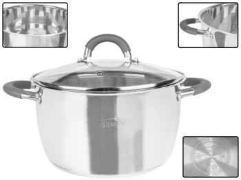 Кастрюля с крышкой с силиконовыми накладками Stenson Cooker индукционное дно D20 3,6л
