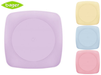 Тарелка квадратная пластиковая Bager Clover Square Mix 20х20см (цвета ассорти) 30735