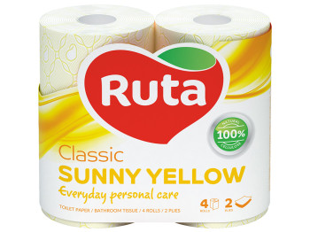 Папір туалетний Ruta Classic Sunny Yellow двошаровий (ціна за упаковку 4 рулони)