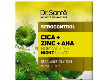 Крем для лица Dr. Sante Sebocontrol, ночной, с цинком, центеллой и AHA-кислотами, 50мл