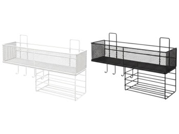 Полиця з держателем настінна, 4 гачки, 2 липучки, 40х13, 5х19, 5см М50239-L