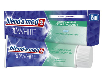 Паста зубная Blend-a-med 3D White Мятный поцелуй, отбеливающий эффект, с мятой и фтором, 75мл
