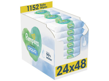 Влажные салфетки Pampers Harmonie Aqua, хлопок, 24×48 шт