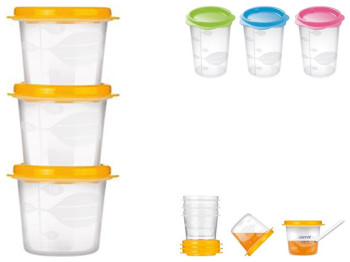 Контейнеры для продуктов детского питания BAMBINI 250мл (цена за набор 3шт) 42519